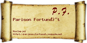 Parison Fortunát névjegykártya